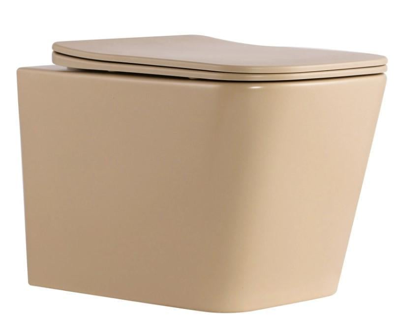 Унитаз подвесной Qtap Tern Ultra Quiet с сиденьем Slim Duroplast/Soft-close/Quick Release Beige (QTTER26SB49001)