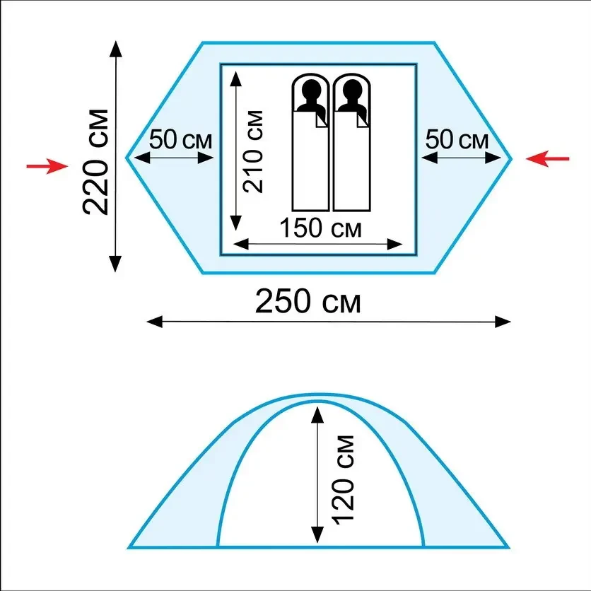 Намет 2-місний Tramp Scout 2 v2 TRT-055 з тамбуром - фото 2 Намет 2-місний Tramp Scout 2 v2 TRT-055 з тамбуром - фото 2