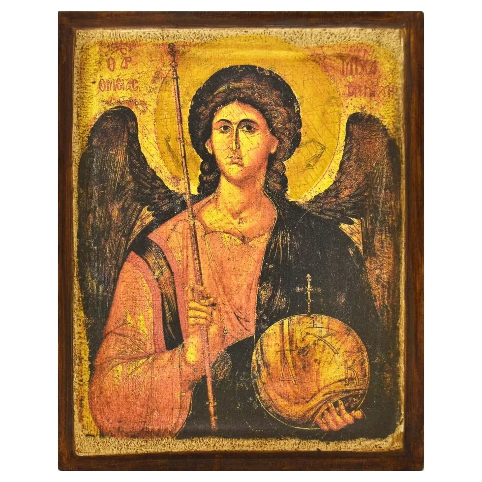 Икона Архангел Михаил XVI век на дереве 11х9 см (102-0018п)
