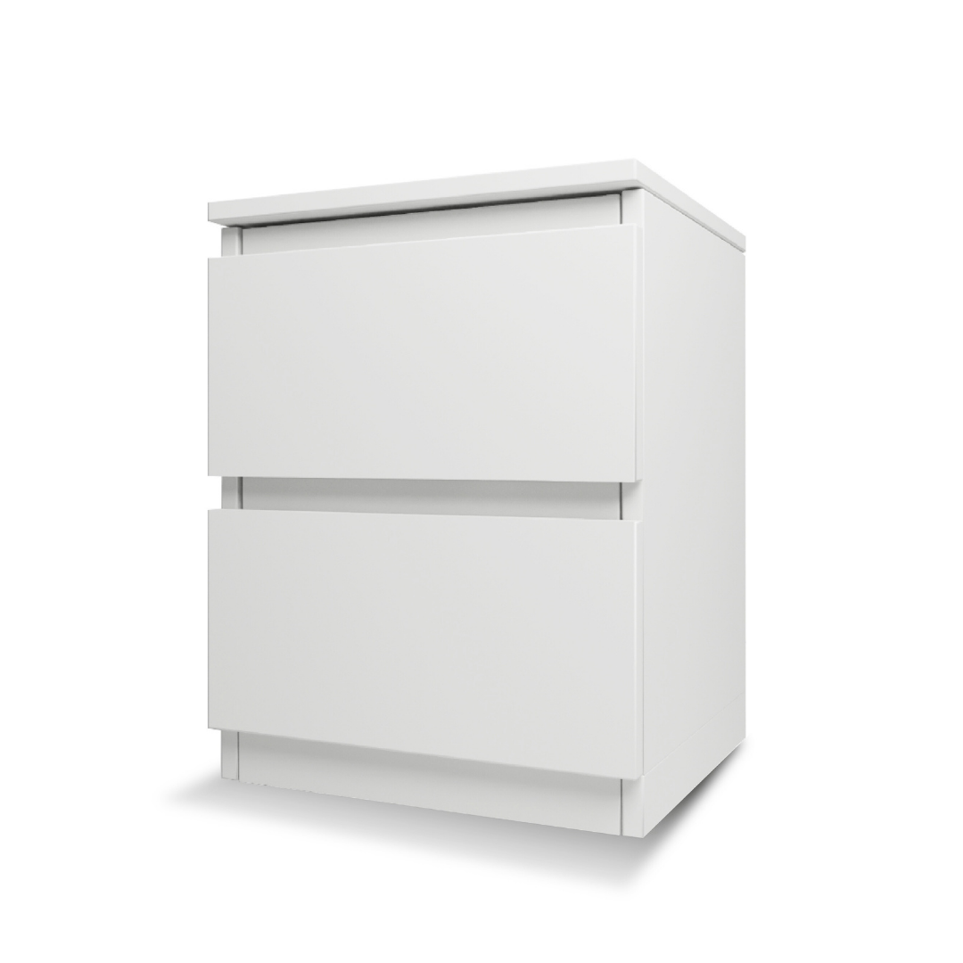 Тумба приліжкова MEBEX на 2 шухляди 40х40х54,4 см Білий (VS2B400WH) - фото 2 Тумба приліжкова MEBEX на 2 шухляди 40х40х54,4 см Білий (VS2B400WH) - фото 2