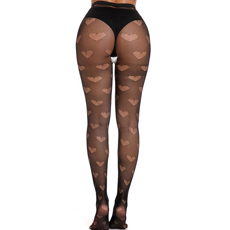 Колготки женские Сердечки в сетку One size Черный (К6093) - фото 3 Колготки женские Сердечки в сетку One size Черный (К6093) - фото 3