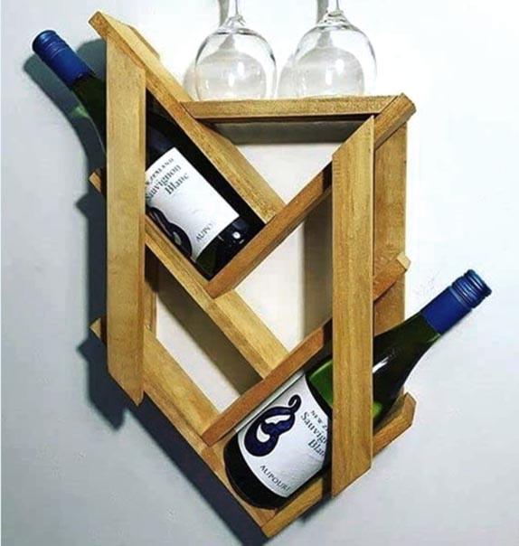 Полка для вина настенная из дерева Когавара Сиена (ПНК-028605)