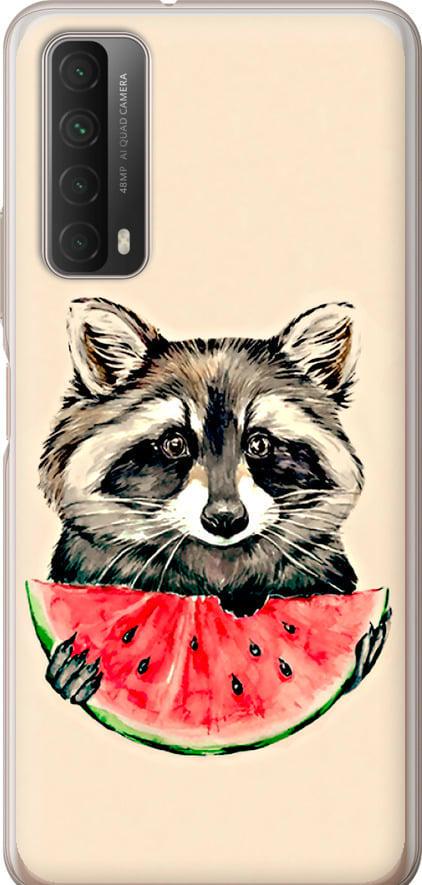 Чехол на Huawei P Smart 2021 Енотик с арбузом (4605t-2100-42517)