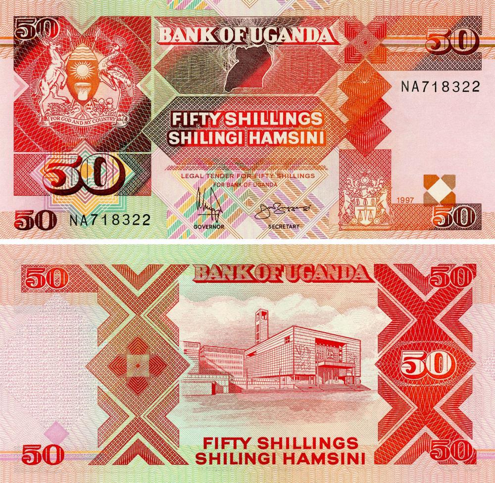 Коллекционная банкнота Уганда 50 шиллингов 1997 UNC P30c (Б18308)