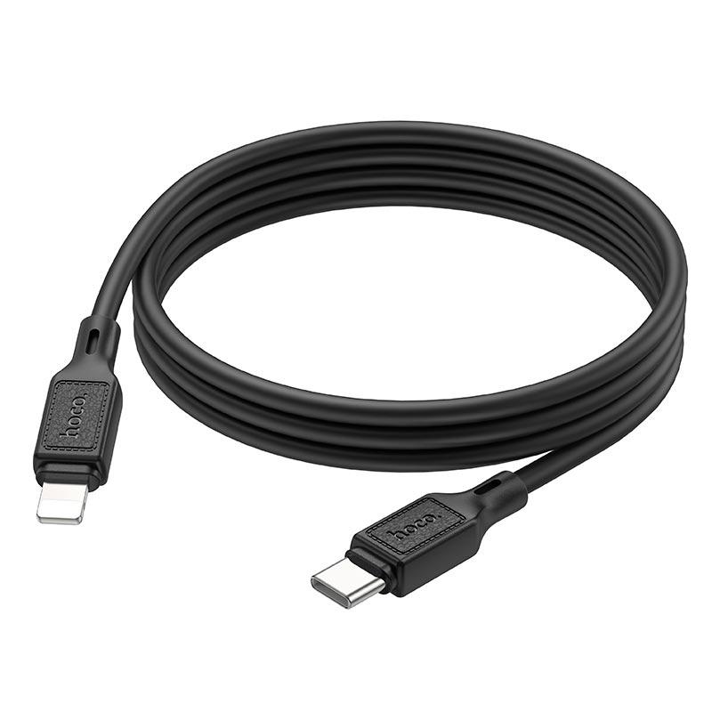 Кабель Hoco X90 Type-C to Lightning cool Silicone PD Charging Data cable 1 м 20W 3A Black (11314880) - фото 6