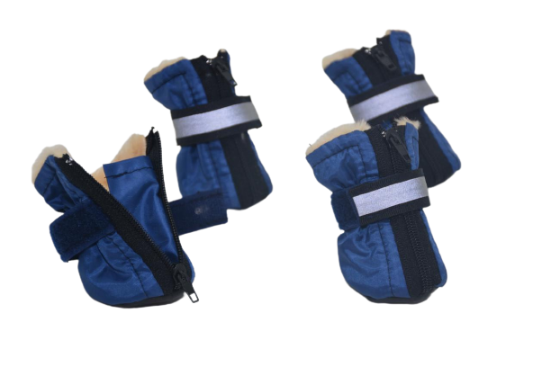 Черевики для собак на хутрі №2 5,5x8x13 см Темно-синій (00000006032)