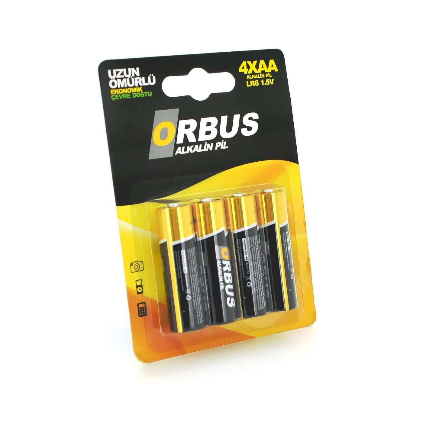 Батарейка лужна Orbus 1,5V AA/LR06 у блістері 4 шт. (32207)