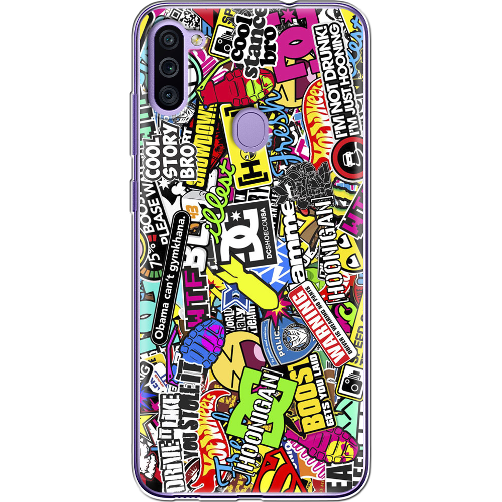 Чехол Boxface Samsung M115 Galaxy M11 Multicolored Inscriptions Прозрачный силикон (39780-up880-39628)