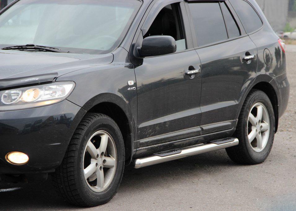 Боковые трубы B2 CAN для Hyundai Santa Fe 2 2006-2012 гг. нержавеющая сталь Хром Боковые трубы B2 CAN для Hyundai Santa Fe 2 2006-2012 гг. нержавеющая сталь Хром