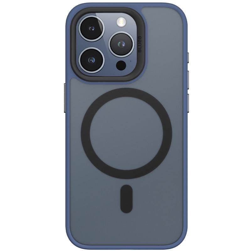 Противоударный TPU+PC чехол Blueo Skin Friendly Frosted with MagSafe для Apple iPhone 15 Pro Max (6.7") Синий
