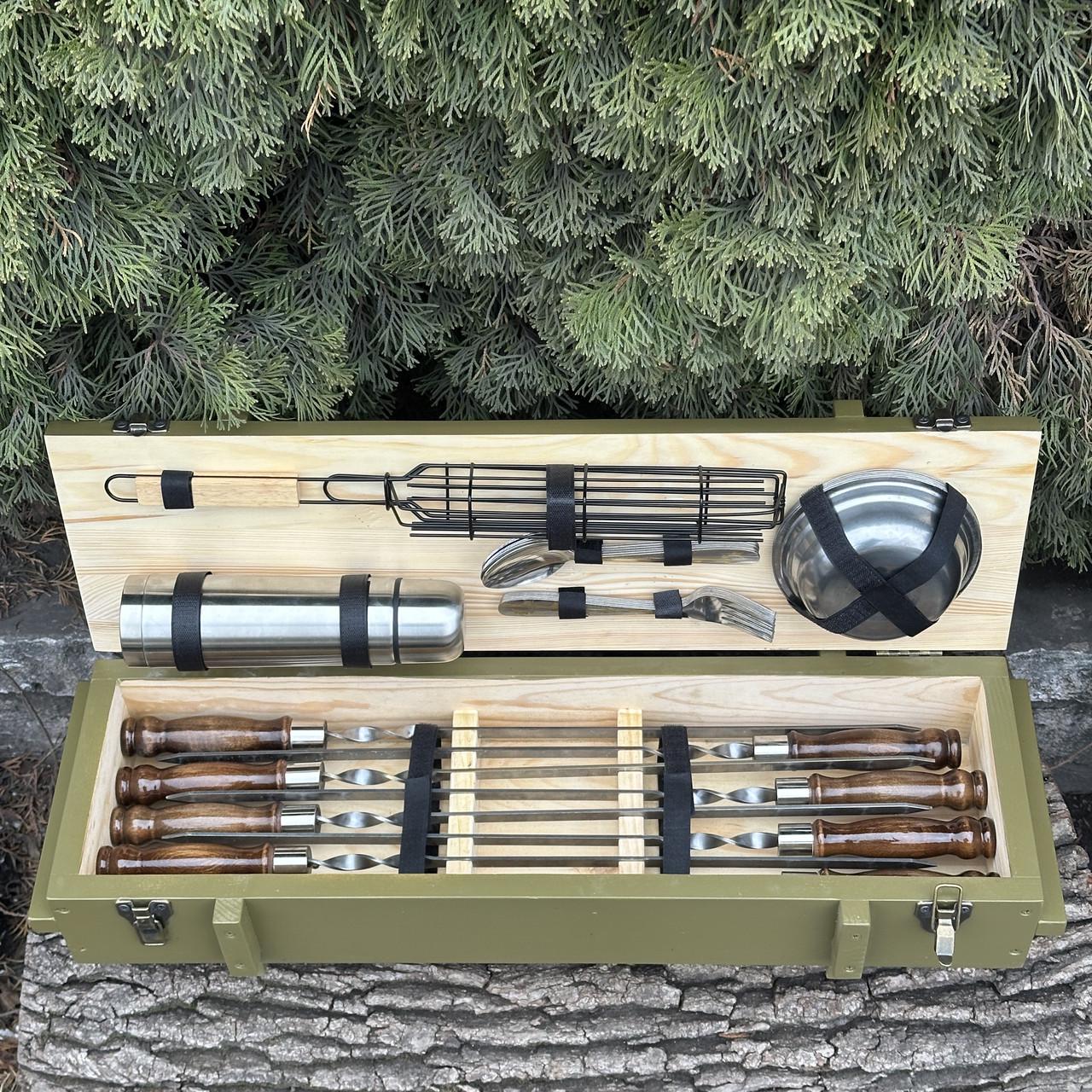 Набор подарочный для барбекю Mzavod Комбат Оливковый (27728842)