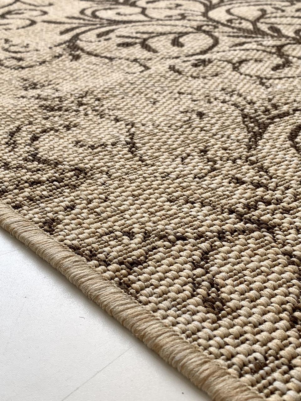 Килим безворсовий абстрактний рогожка прямокутний 80х250 см Бежевий (1023-0151) - фото 2 Килим безворсовий абстрактний рогожка прямокутний 80х250 см Бежевий (1023-0151) - фото 2