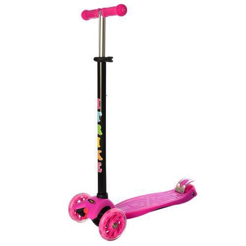 Самокат детский iTrike от 1 года трехколесный со светящимися колесами унисекс Розовый (DS-171-S-66)