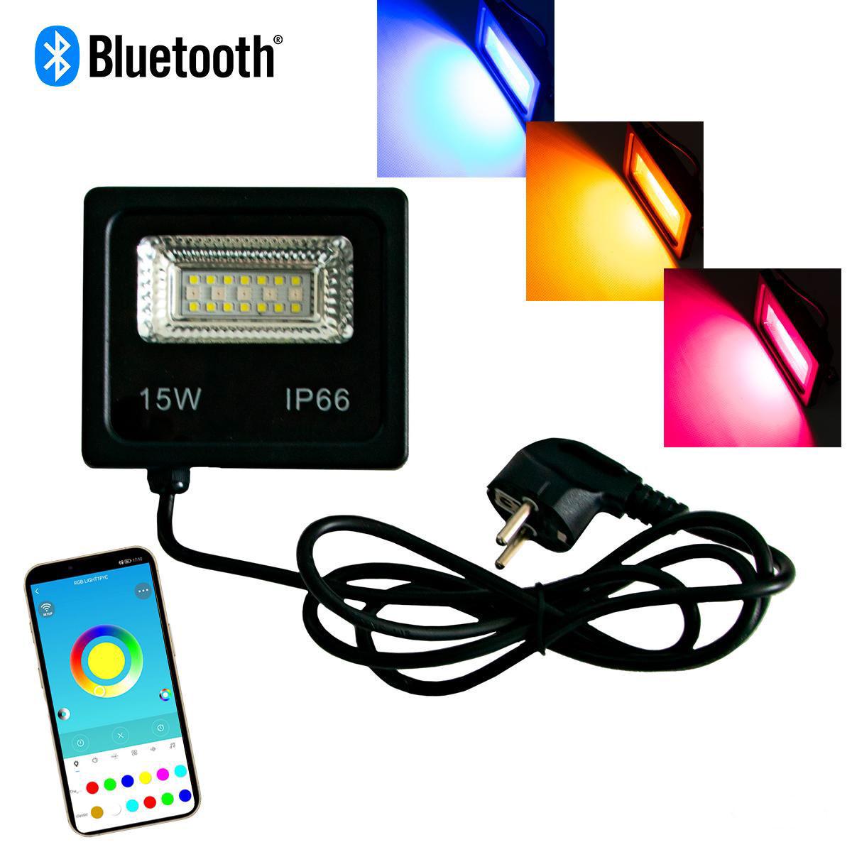 Светильник для подсветки фасадов RGB LED Flood Light 15W с Bluetooth управлением через телефон/защита IP66 - фото 9 Светильник для подсветки фасадов RGB LED Flood Light 15W с Bluetooth управлением через телефон/защита IP66 - фото 9