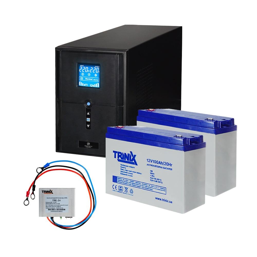 Комплект резервного живлення Kraft UPS PSW-2000VA LCD 1600W 24V та батарея 2540 Wh (42-00063-1) - фото 9 Комплект резервного живлення Kraft UPS PSW-2000VA LCD 1600W 24V та батарея 2540 Wh (42-00063-1) - фото 9