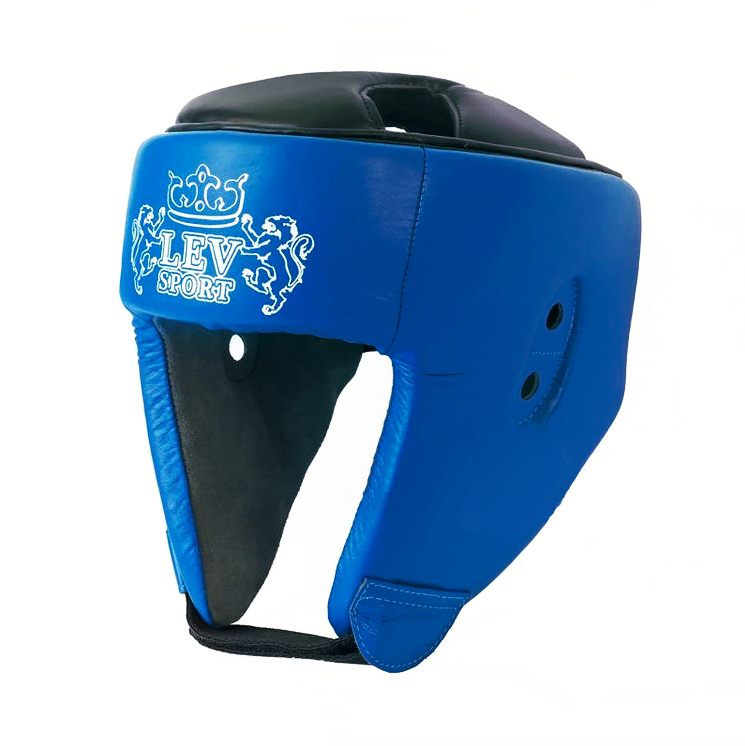 Боксерский шлем Lev Sport кожа L Синий (6936116105988)