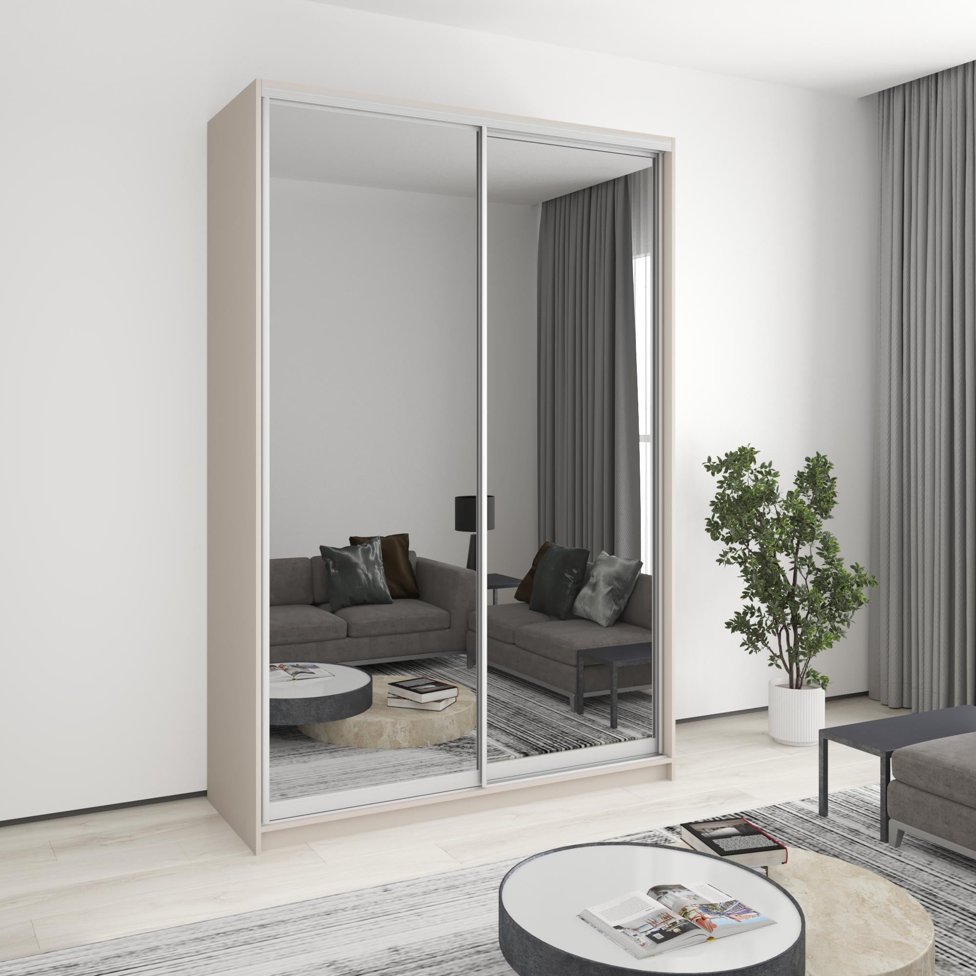 Шкаф-купе двухдверный MebelStar стандарт AL 2 зеркала 160x45x240 см Кашемир (MBS-3822)