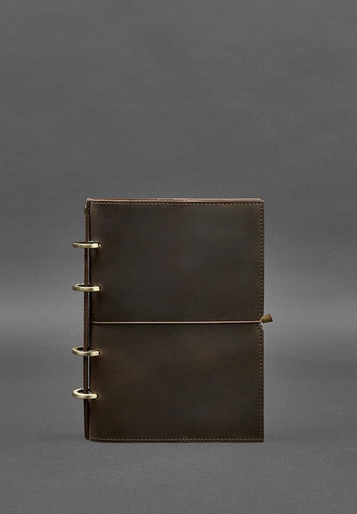 Блокнот шкіряний А5 на кільцях Софт-бук 9.0 в м'якій обкладинці Коричневий (A-026828) - фото 1