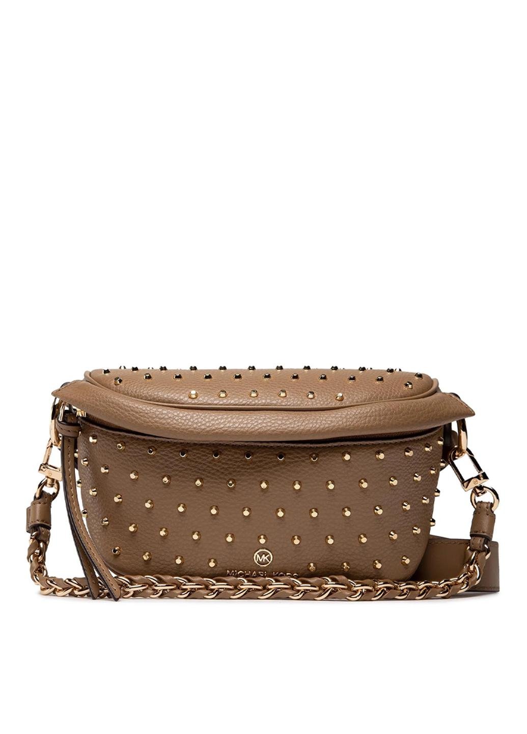 Сумка на пояс женская кожанная MICHAEL KORS XS SLING PACK MSGR 30F2G04M1L297 Светло-коричневый