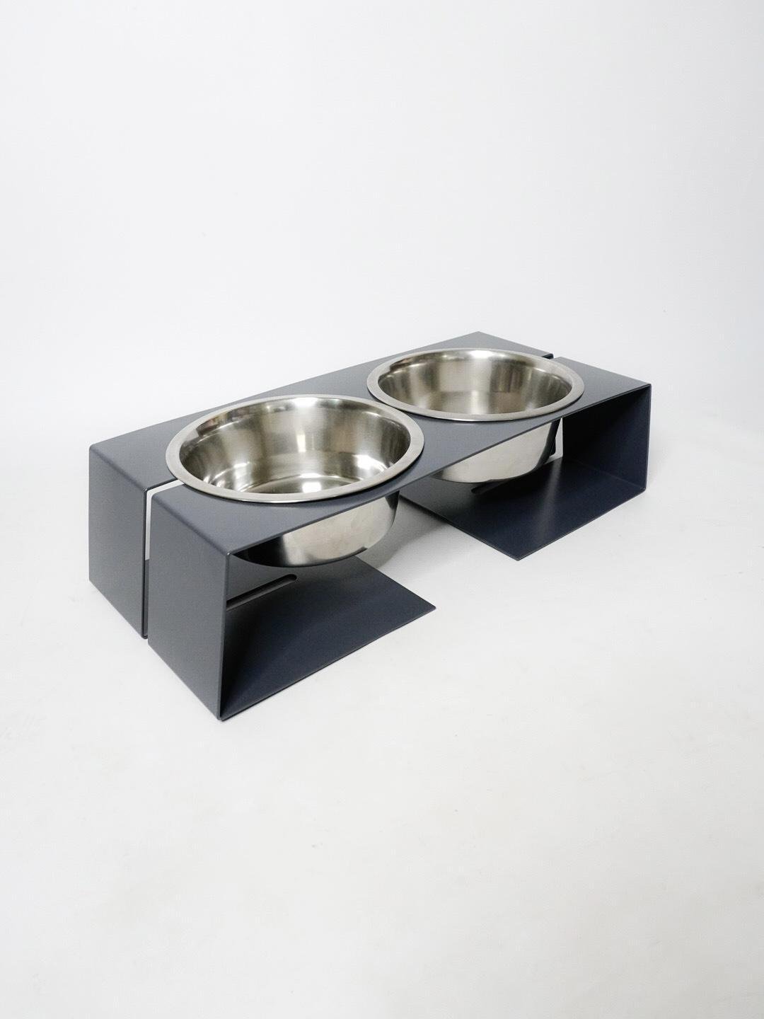 Кормушка Bestmeal подставка для собак малых пород на 2 миски металл 132 мм 0,75 л Графитовый (1024010с)