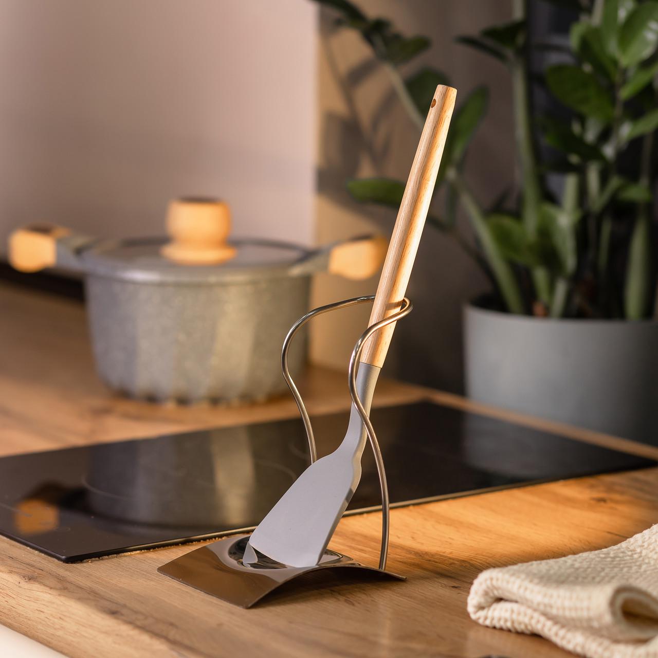 Підставка під ополоник лопаточку або ложку 12x10,5x17 см Срібний (5804) - фото 9