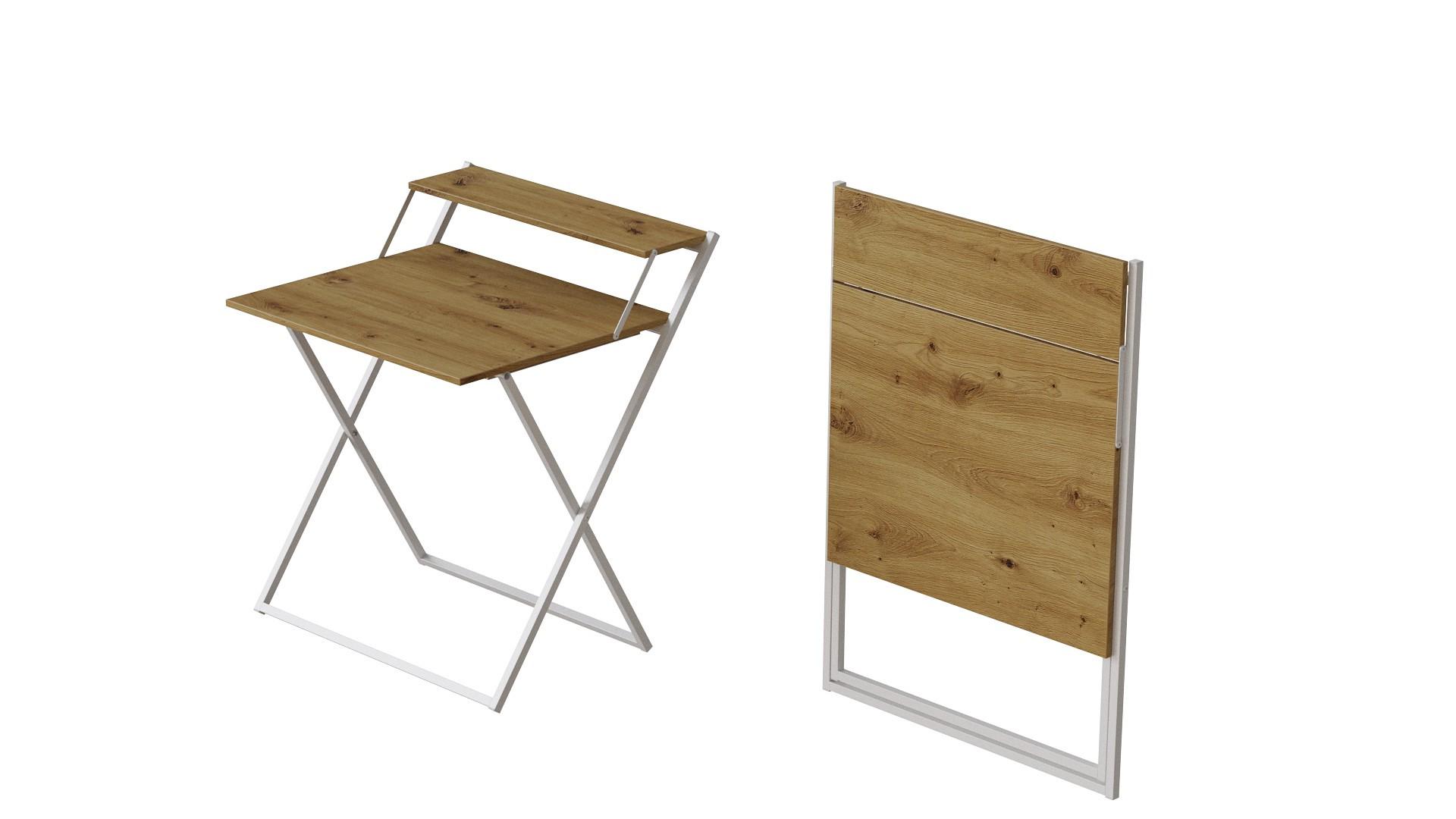 Стіл-трансформер Ferrum-decor Компакт 4 метал/ДСП 16 мм 750x790x720 мм Білий/Дуб Артізан (FRD-104702) - фото 4 Стіл-трансформер Ferrum-decor Компакт 4 метал/ДСП 16 мм 750x790x720 мм Білий/Дуб Артізан (FRD-104702) - фото 4