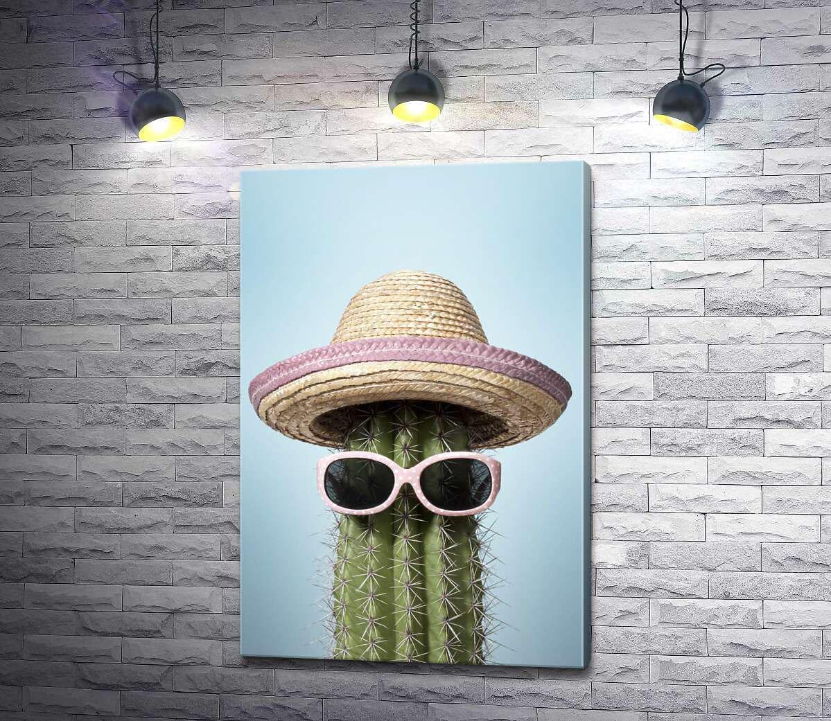 Картина ArtPoster Кактус в очках и шляпке 87x130 см Модуль №1 (004299)
