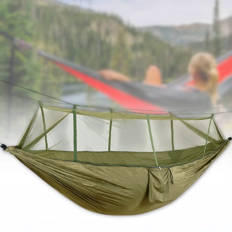 Гамак туристический с москитной сеткой 220x120 см Хаки (2690247559)