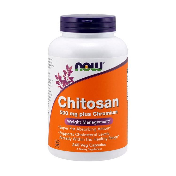 Хитозан NOW Chitosan 500mg plus Chromium 240 вег. капс.