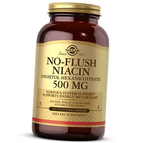 Ніацин No-Flush Niacin 500 не викликає почервоніння 250 вег. капс. (36313192)