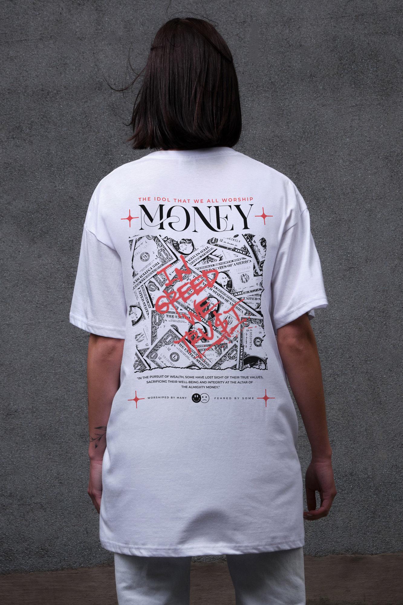 Футболка жіноча Without з принтом Money Grafity оверсайз S/M White (S8049497)