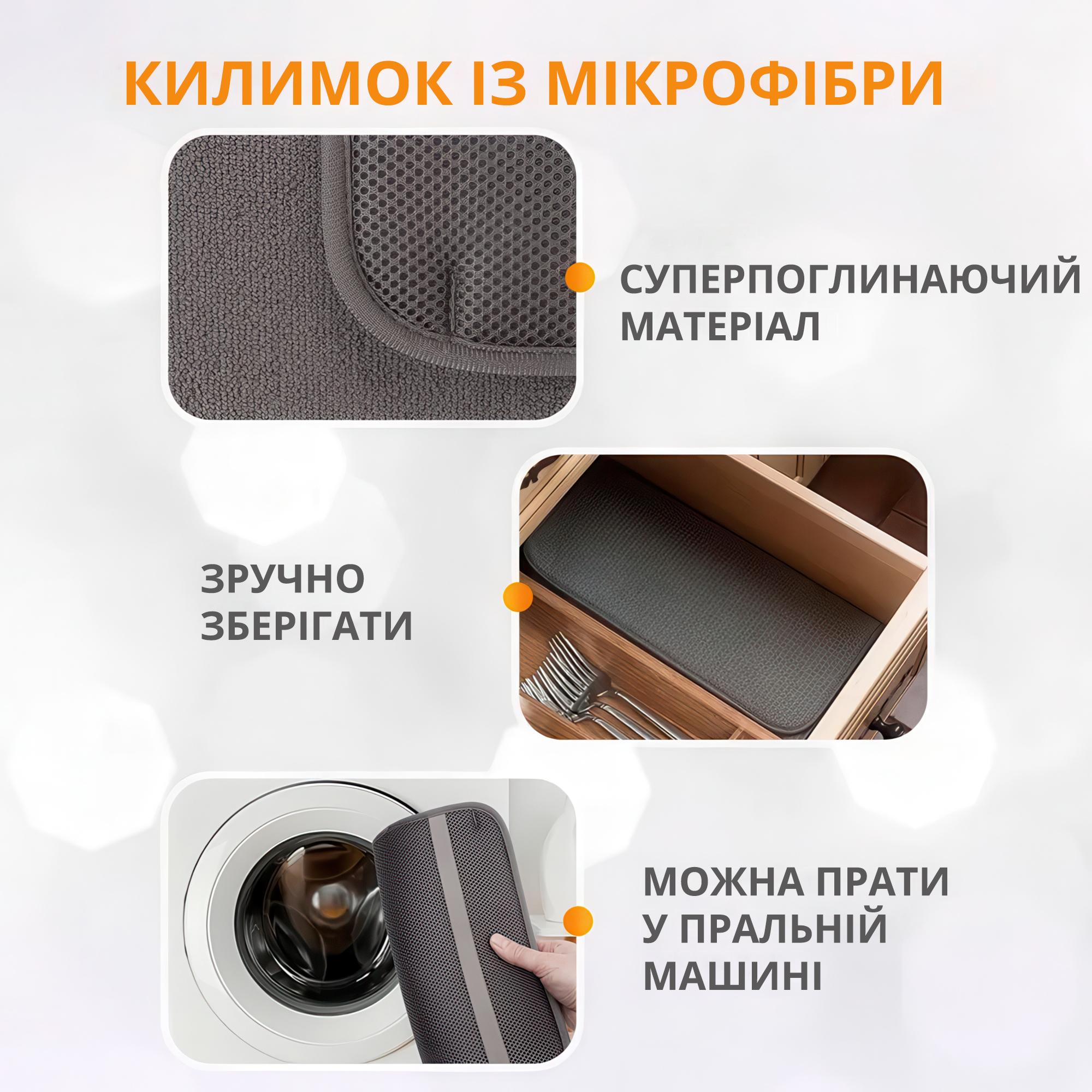 Сушилка настольная для посуды с поддоном и ковриком из микрофибры - фото 5