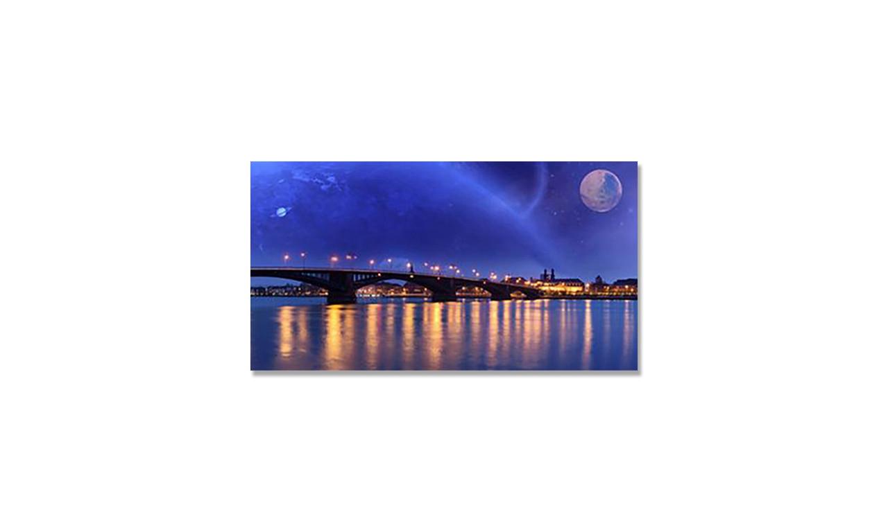 Наклейка вінілова на стіл Zatarga Нічне місто біля води 650х1200 мм (1283915275) Наклейка вінілова на стіл Zatarga Нічне місто біля води 650х1200 мм (1283915275)