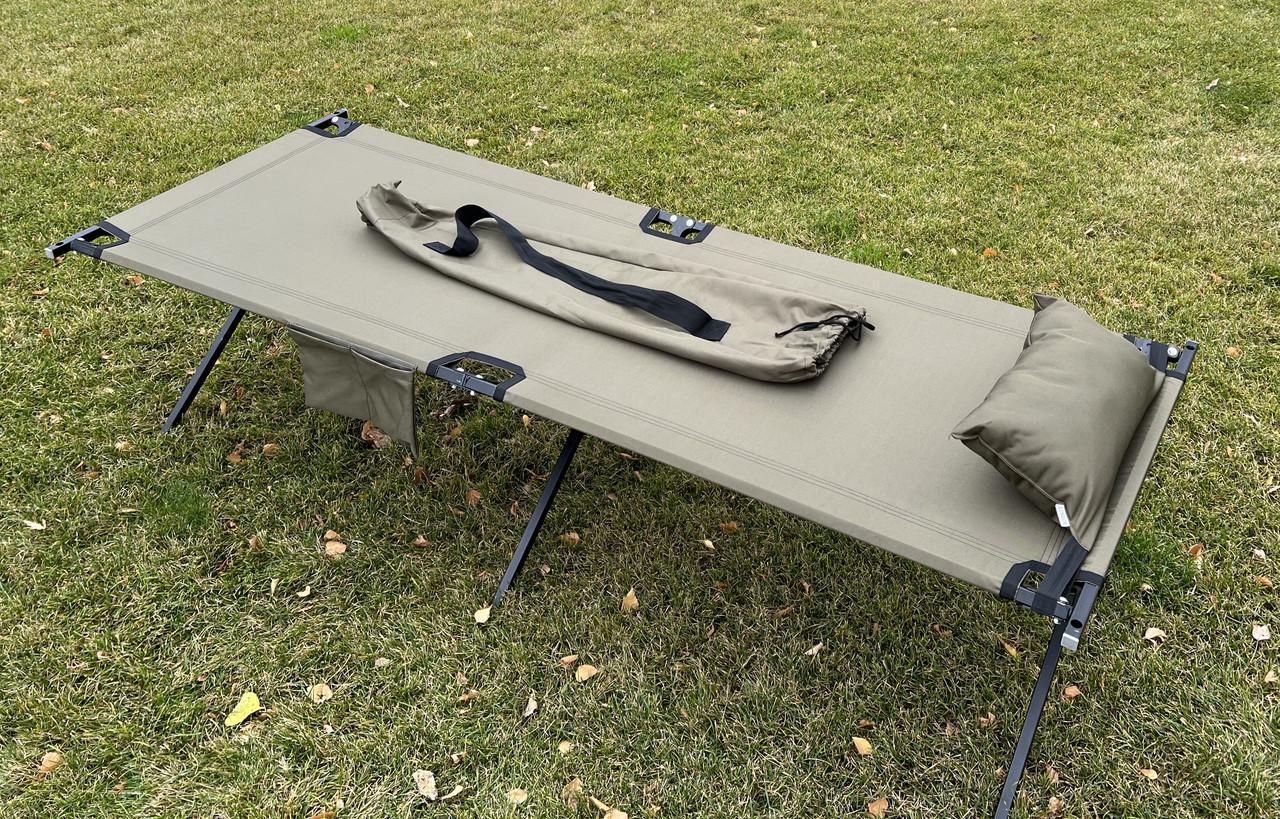 Раскладушка военная усиленная Aforse тип НАТО с карманом с подушкой Олива (2313547108)