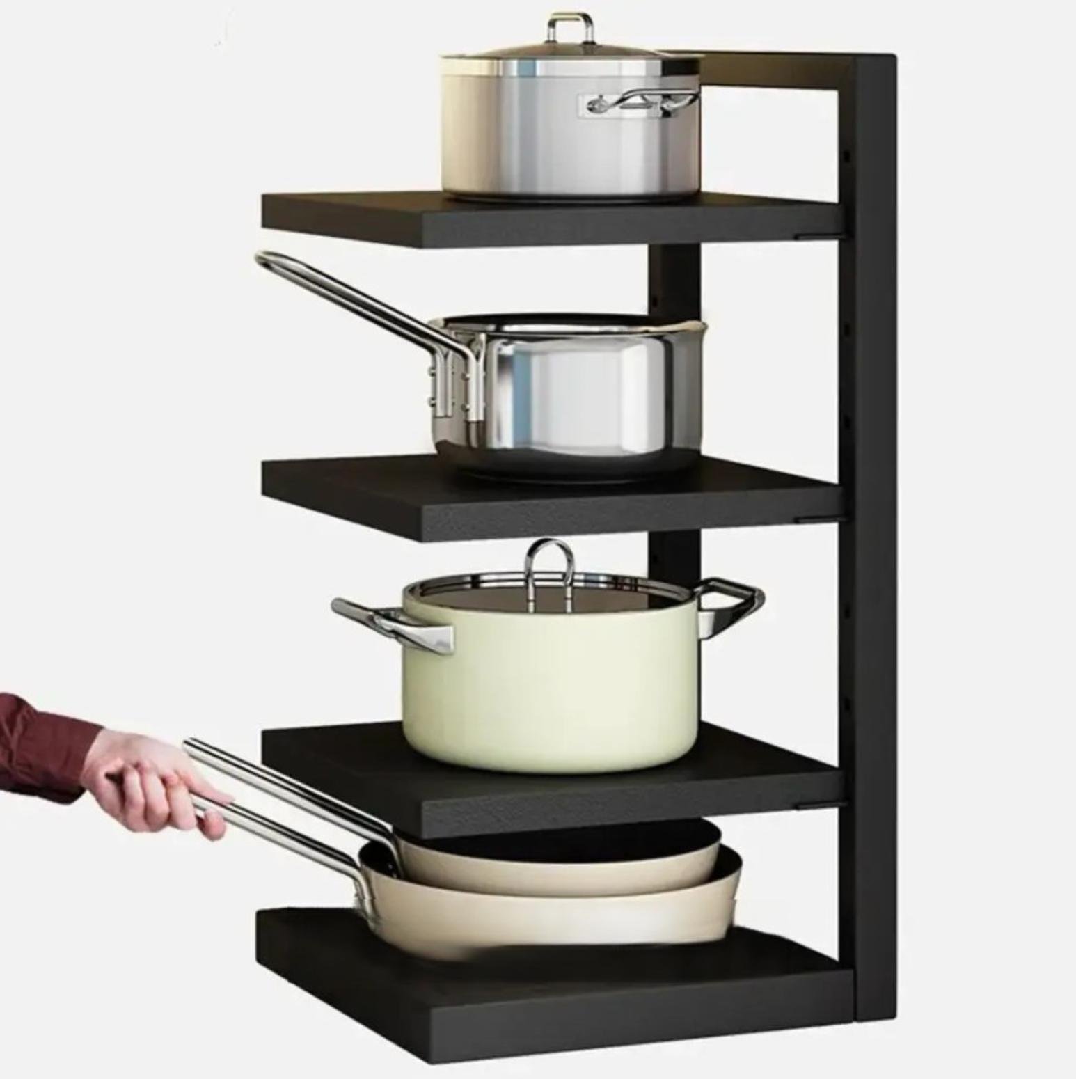 Этажерка для посуды Kitchen Shelf For Storing Pots 3 уровня (21727098) - фото 3