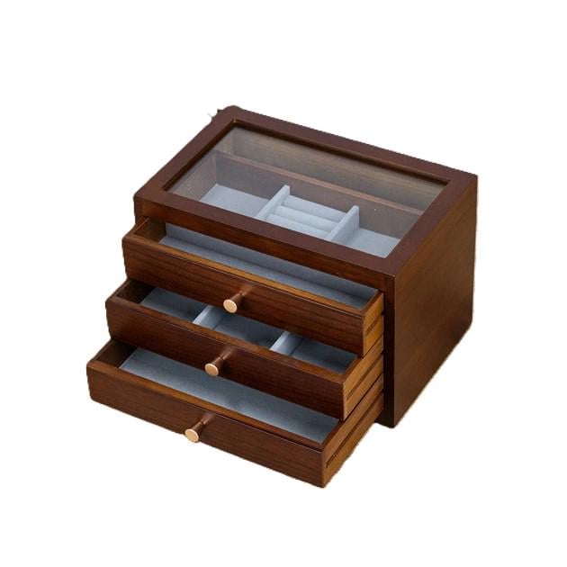 Ящик деревянный для украшений с акриловой трехслойной крышкой 30х19х18,5 см (31842475)