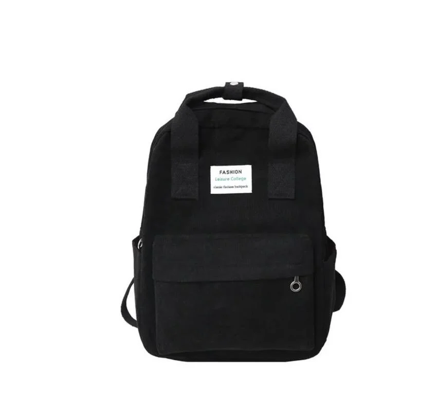 Рюкзак женский вельветовый 36х27х11 см Черный (11286) - фото 1 Рюкзак женский вельветовый 36х27х11 см Черный (11286) - фото 1