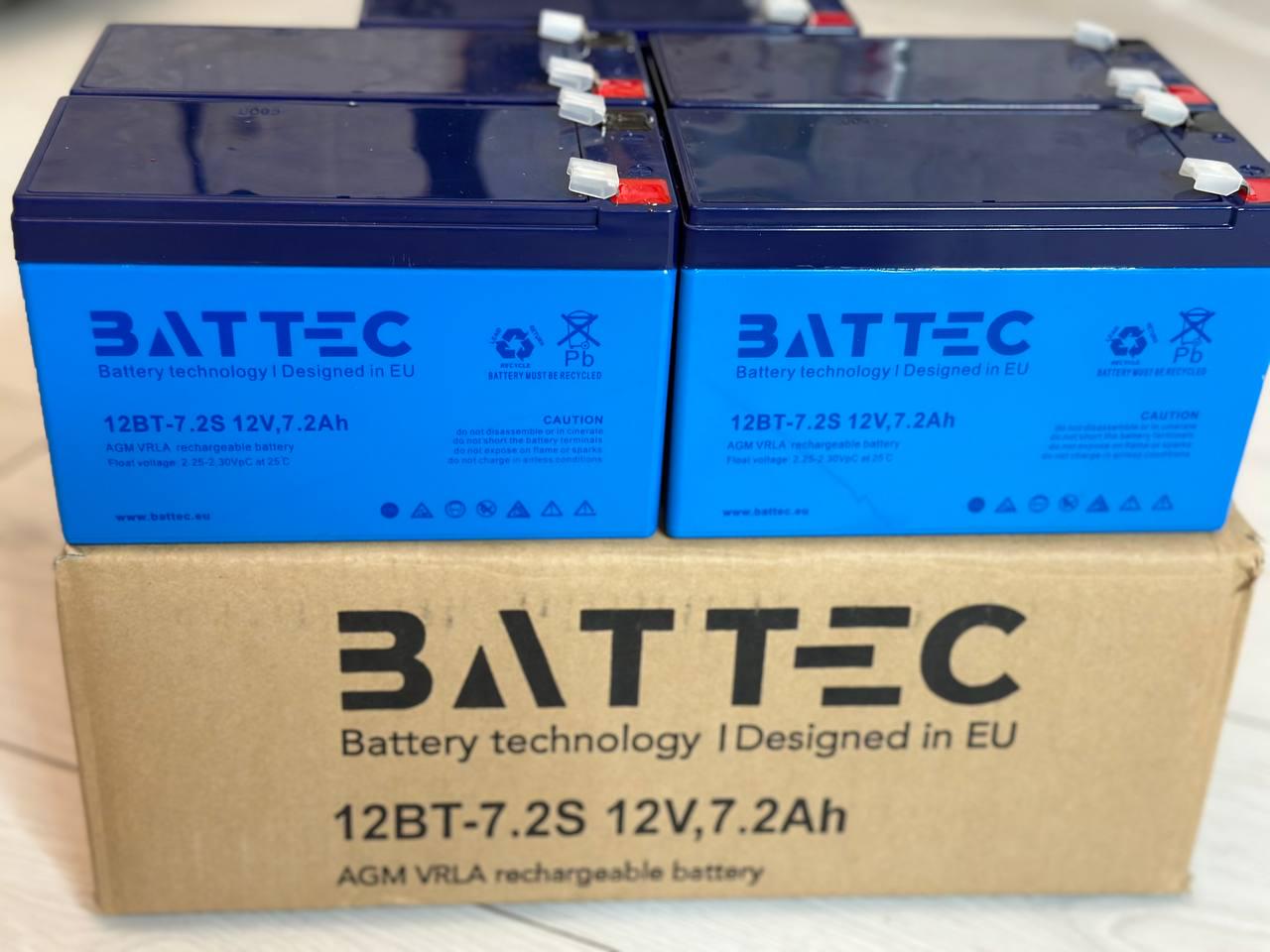 Акумуляторна батарея до ДБЖ AGM BatTec 12 В 7,2 Ач - фото 3