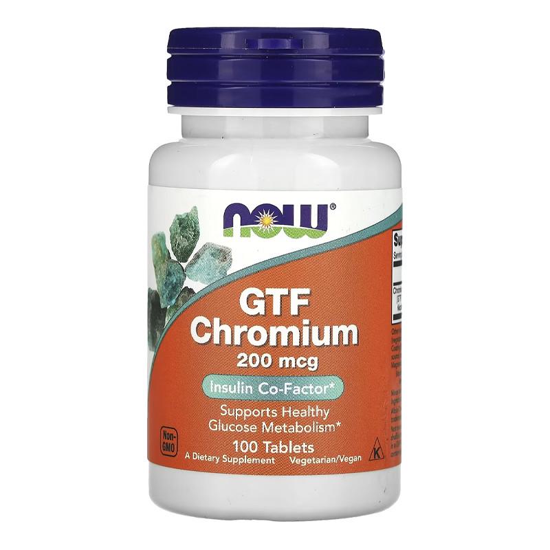 Хром NOW GTF Chromium 200 mcg 100 табл. (11804-01)