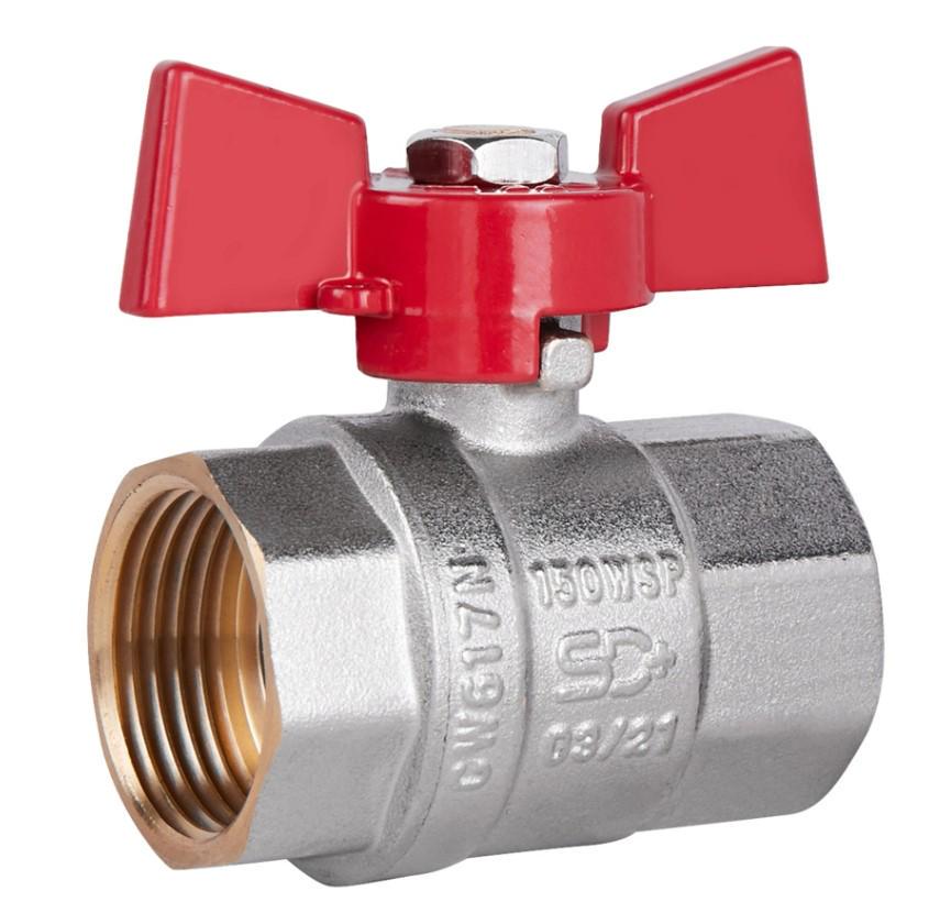 Кран шаровой Thermo Alliance Standart 1" ВВ прямой PN40 бабочка (SD602NW25PN40)