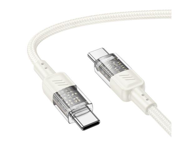 Кабель USB Hoco U129 60W 3A Type-C to Type-C 1,2 м Beige