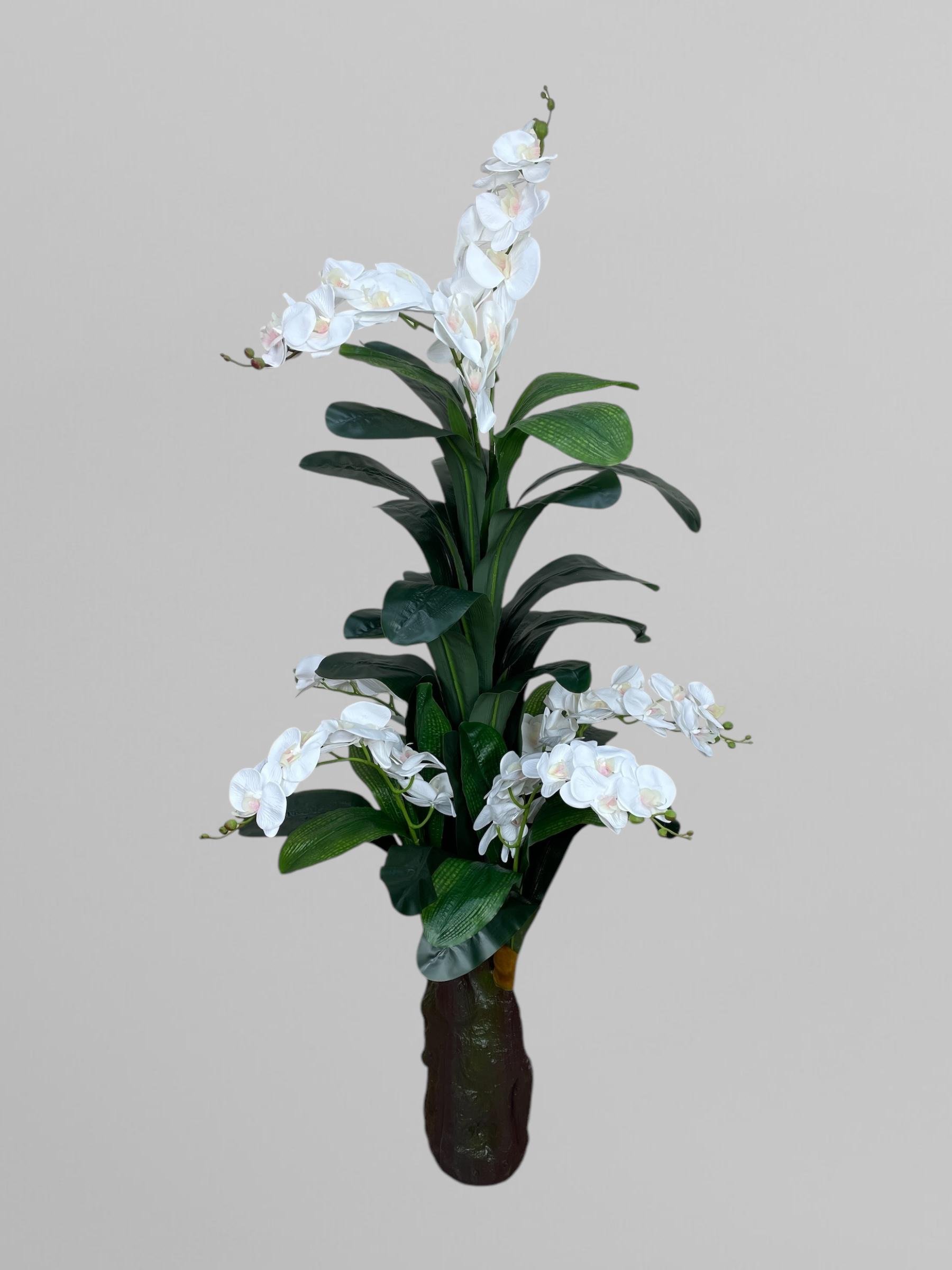 Композиция из искусственных латексных орхидей на 6 веточек 150 см Белый (А104)