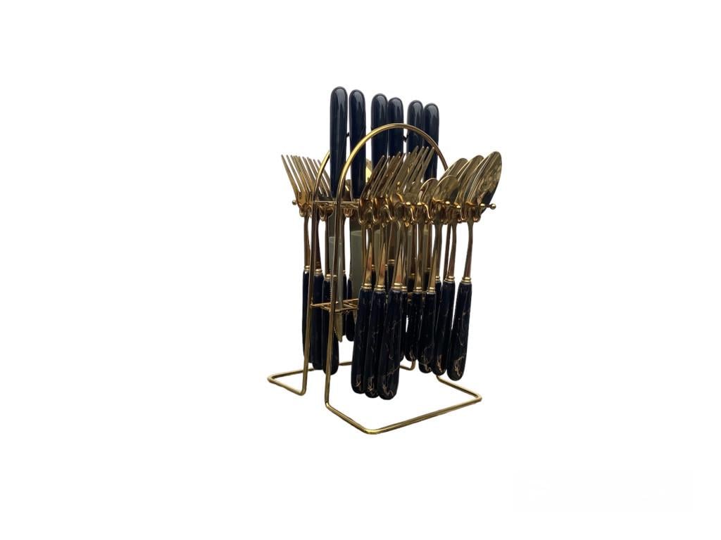 Набор столовых приборов Kitchen Premier Lux на 6 персон Black (1872707321)