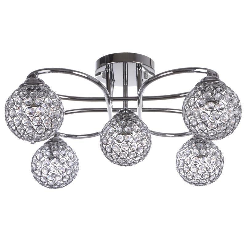 Люстра молекула хрустальный шар Brille BR-01 383S/5 E14 CH для натяжного потолка
