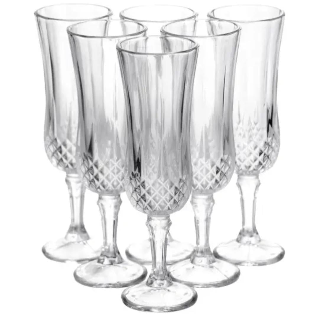 Набор бокалов для шампанского Vintage Crystal стеклянных 6 шт. 160 мл Прозрачный (HP-34-72)