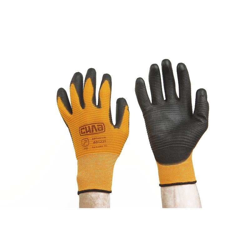 Рукавички Сила з ПУ покриттям р. 10 Помаранчевий/Чорний (481222)
