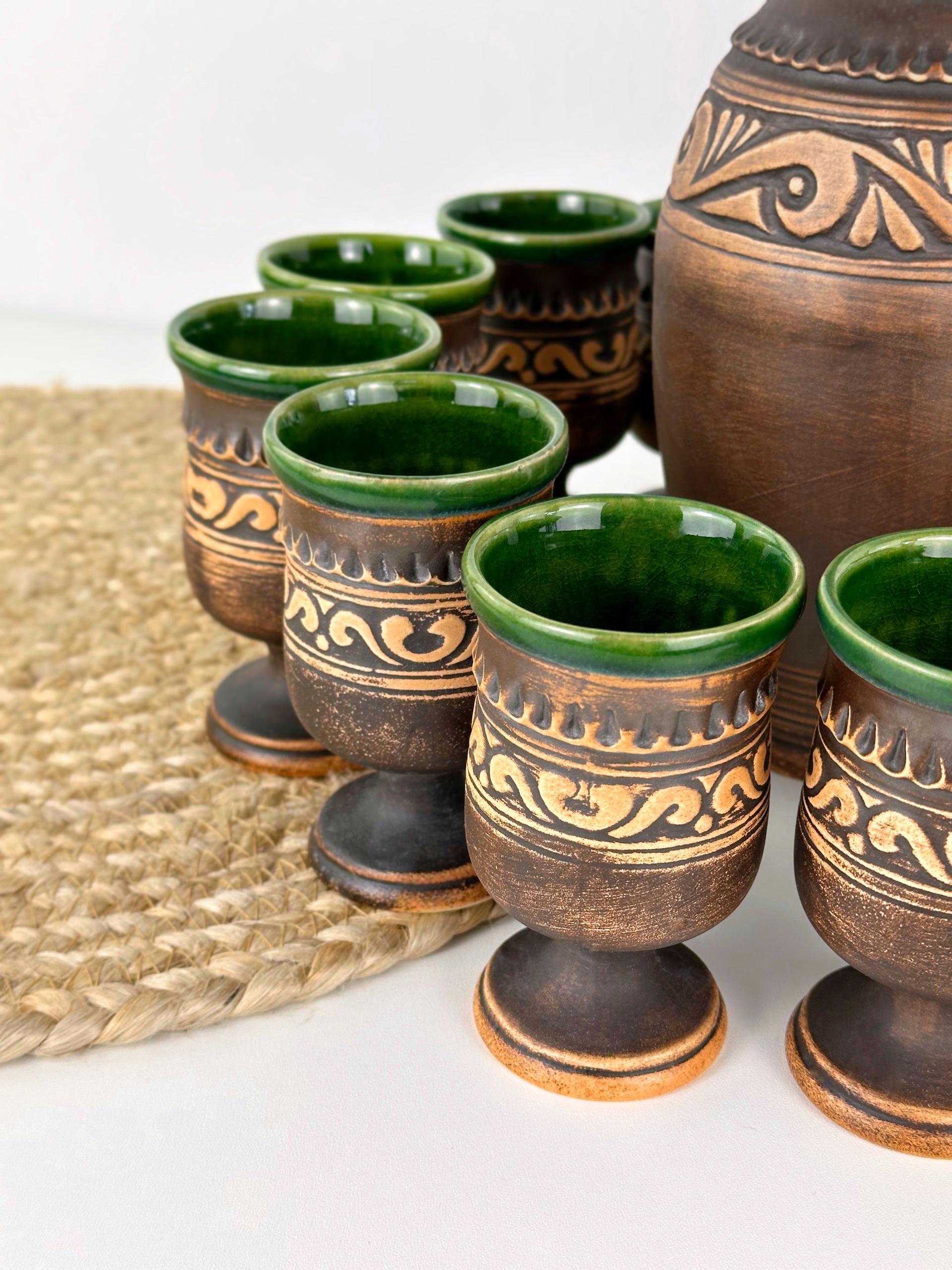 Набор глиняной посуды для подарка Гражда на 12 человек Коричневый (17019-34) - фото 7 Набор глиняной посуды для подарка Гражда на 12 человек Коричневый (17019-34) - фото 7