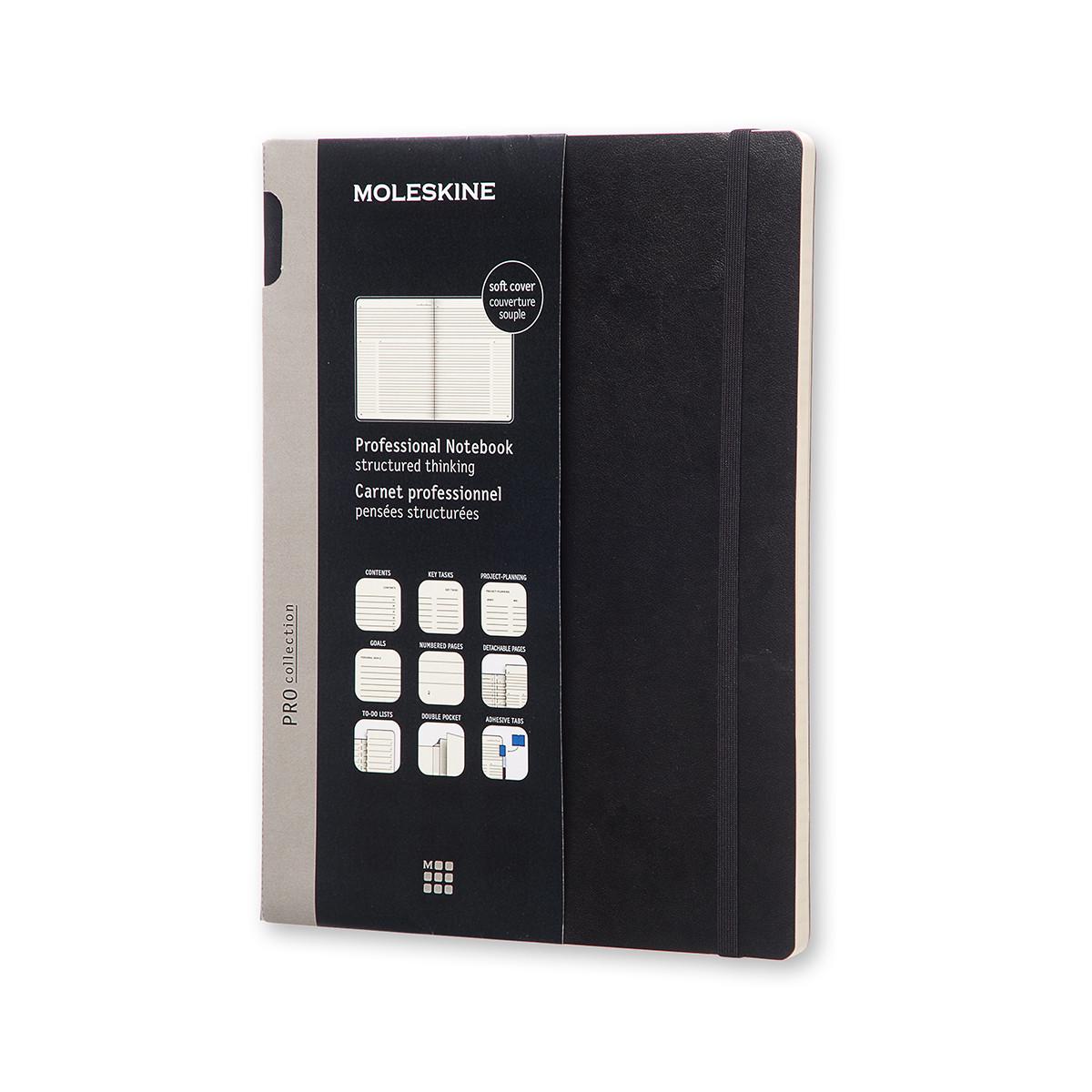 Блокнот Moleskine PRO большой 19х25 см 192 страницы мягкая обложка Черный