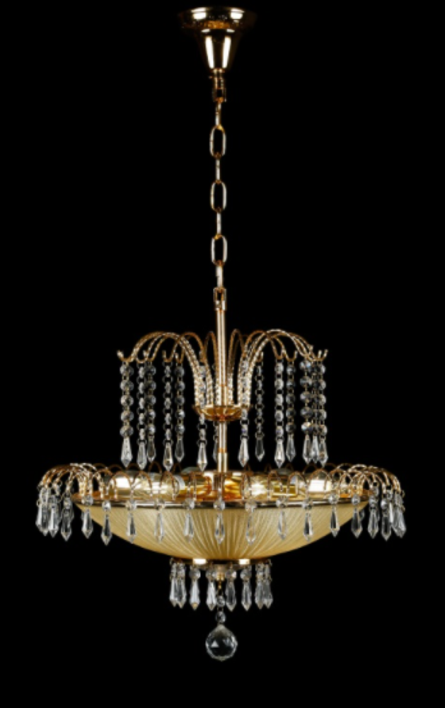 Хрустальная люстра L36066/8 GD Золото/Бежевый (AN000258)