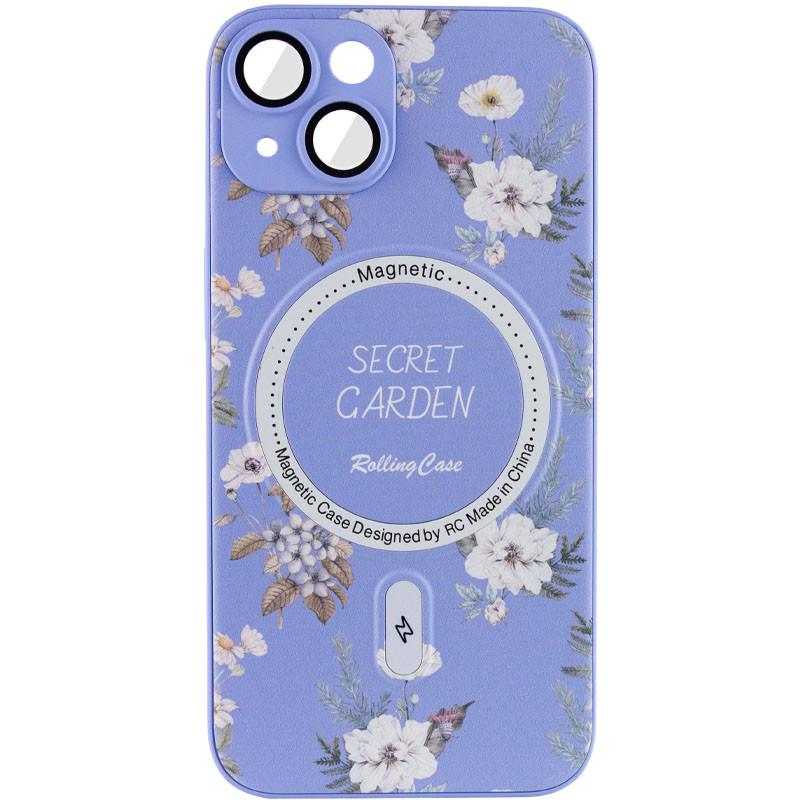 Противоударный TPU+PC чехол Secret Garden with MagSafe для Apple iPhone 15 6.1" Lilac